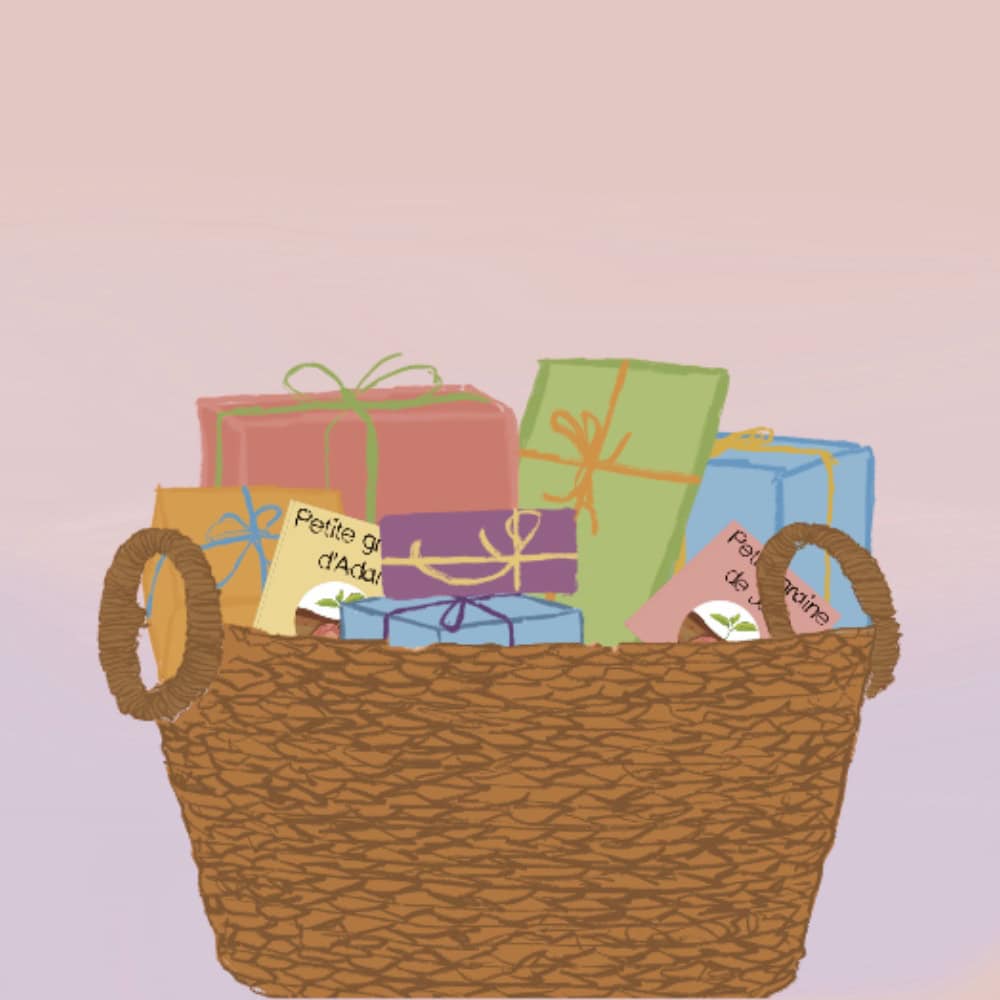 visuel d'une illustration représentant des cadeaux de naissance