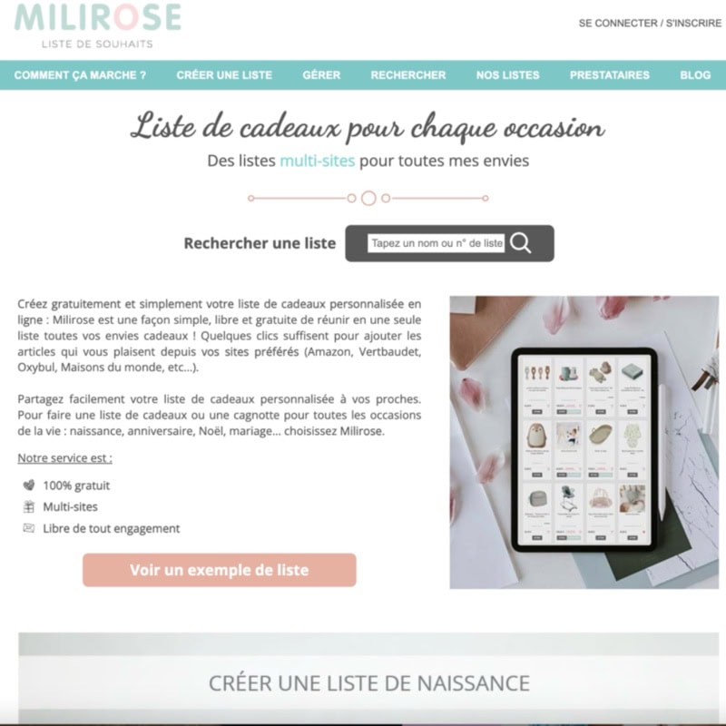 image du site de cadeaux de naissance